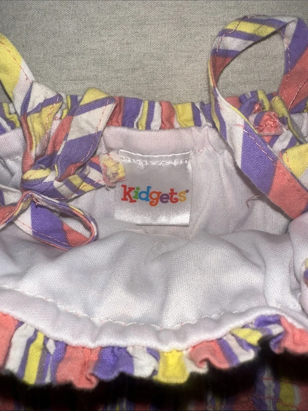 Kids Size 3T Kidgets Multicolor Striped Sundress - Purple, Yellow, Pink